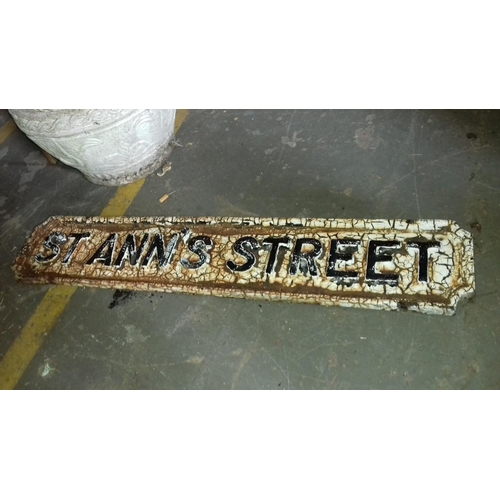 1 - Old weathered St Ann's Street cast iron street name plate