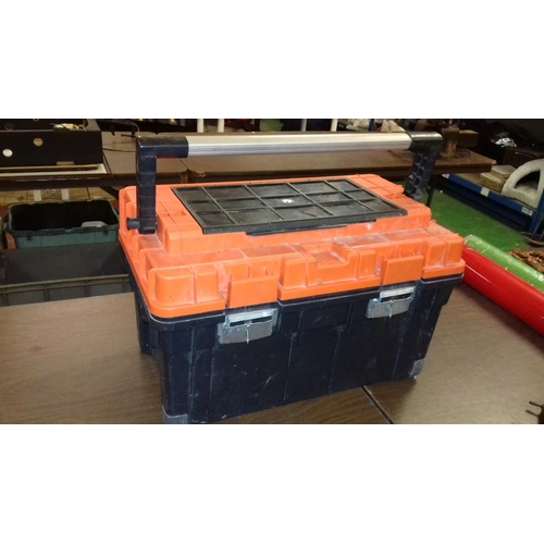 165 - Large plastic tool box and contents