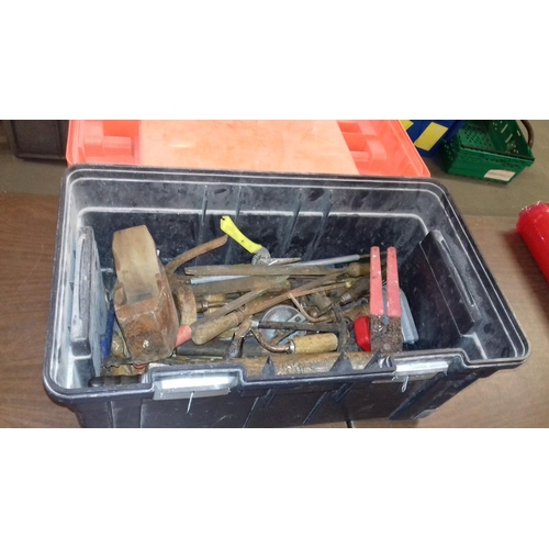 165 - Large plastic tool box and contents