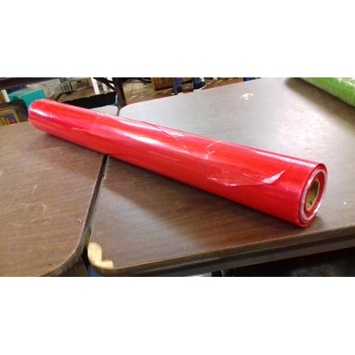 112 - Large roll of red polythene gift wrap