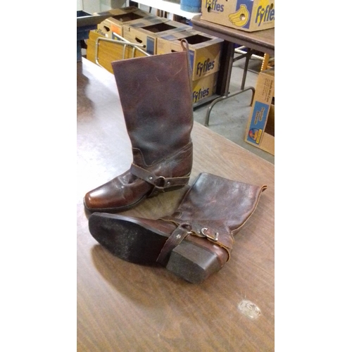 227 - Hardly worn wrangler Stirrup calf boots, brown grain size 37