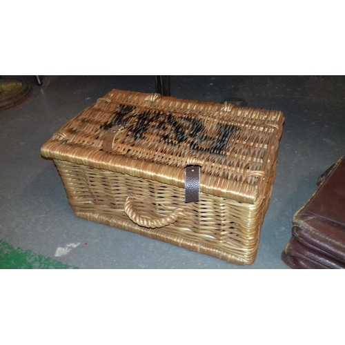 314 - 37 x 24 x 17 cm F&M stamped wicker hamper