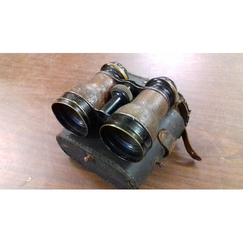 47 - Vintage Lumiere Paris binoculars in case