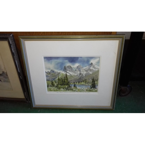 12 - 42 x 37 cm framed water colour painting print titled 'The Three Sisters' by MARILYN KINSELLA