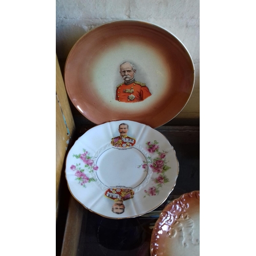 134 - Bundle of 5 x Vintage military high ranking officer pictoral cabinet plates