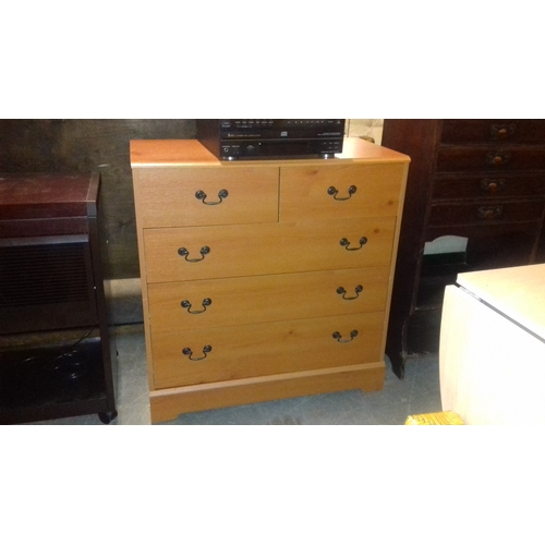 564 - 79 x 40 x 80 cm tall 2 over 3 chest of drawers