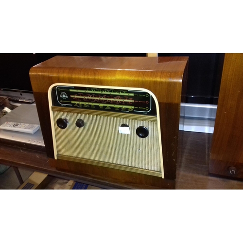 132 - Vintage Raymond Electric Ltd valve radio refurbished and in working order