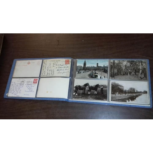 62 - Vintage photograph album full of assorted vintage postcards, some unposted