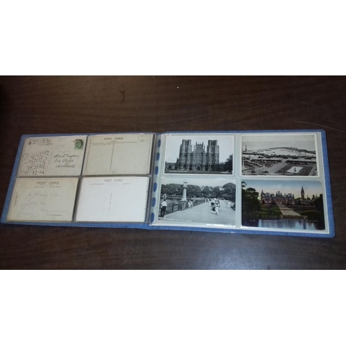 62 - Vintage photograph album full of assorted vintage postcards, some unposted