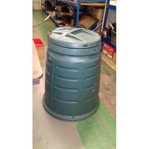 215 - Hard plastic compost bin, repaired damage to lid