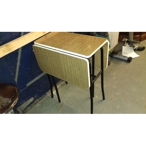 524 - 1950s formica top drop leaf kitchen dining table