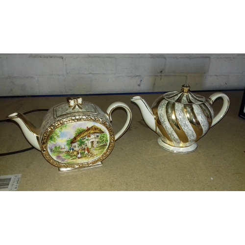 44 - 2 x vintage Sadler teapots, one word small nick to spout