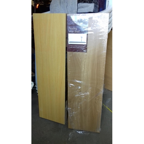 219 - 2 x floating shelves, 1 unused and part packaged, both 80 x 23.5 cm