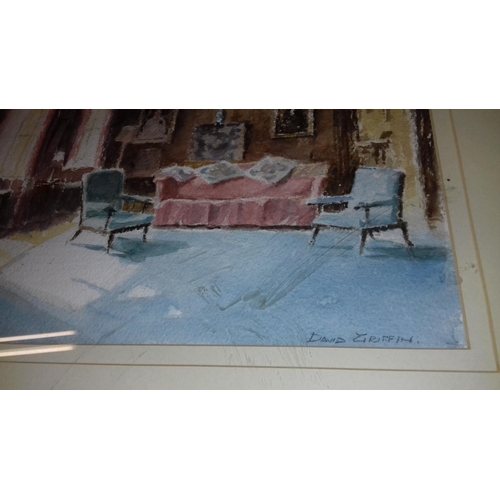 511 - 55 x 45 cm gilt framed and mounted pastel drawing titled 'Arley Hall' by DAVID GRIFFIN