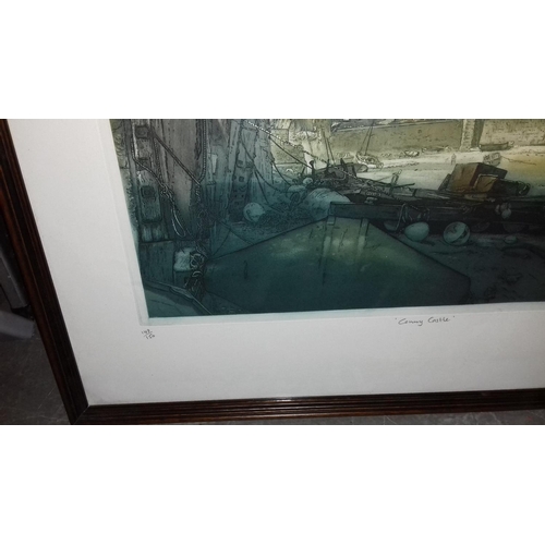 532 - 67 x 54 cm framed and mounted limited edition picture titled Conway castle signed miles 87