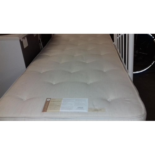 425 - Marks and Spencer responsive single divan bed with metal headboard in very good condition