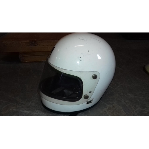 204 - Retro 1970s Kangol motorcycle helmet with visor