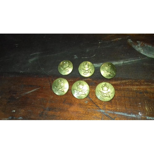 602 - Set of 6 brass RAF buttons