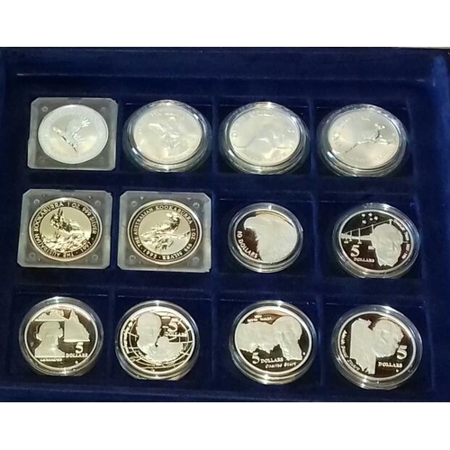 660 - Set of 24 Royal Australian Mint official coins of Australia, top tray of 12 with certificates, inclu... 