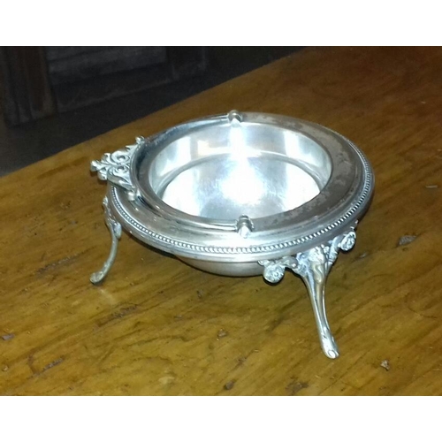 71 - Silver plated roll top ash tray