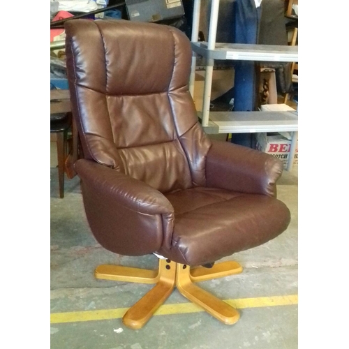 422 - Shanghai leather swivel recliner chair