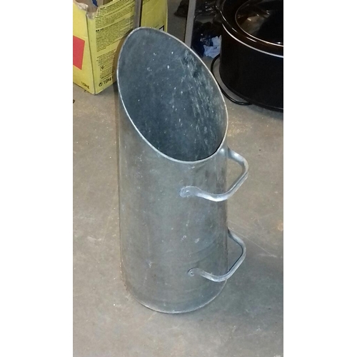 1 - Galvanised coal skuttle