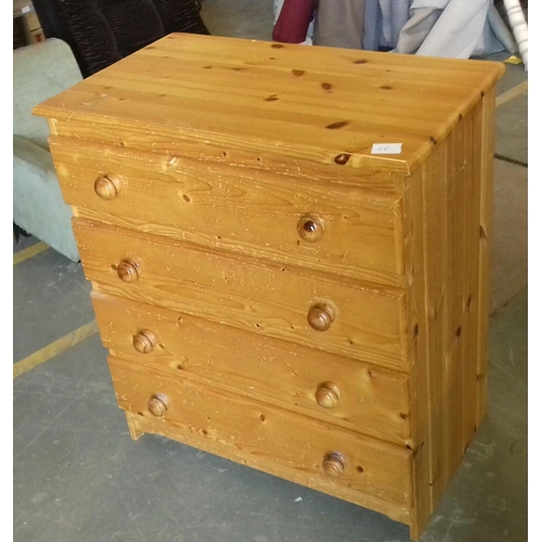 451 - 75 x 44 x 84 cm tall pine 4 drawer chest