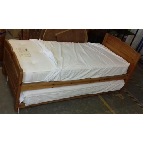 435 - Pine Reylon Storabed deluxe guest bed with mint mattresses