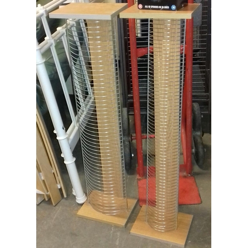 464 - 95 cm tall light wooden dbd tower rack and matching cd rack