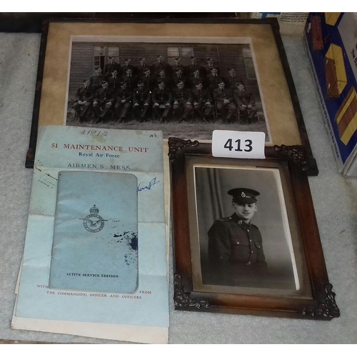 413 - Small job lot of Royal Air Force related ephemera and photographs