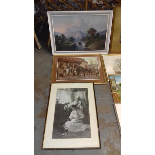 509 - Bundle of framed pictures, prints and paintings