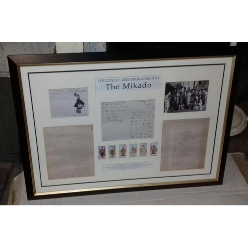 542 - 89 x 63 cm framed and mounted limited edition 107 of 1000 D'Oyly Carte opera company The Mikado mont... 