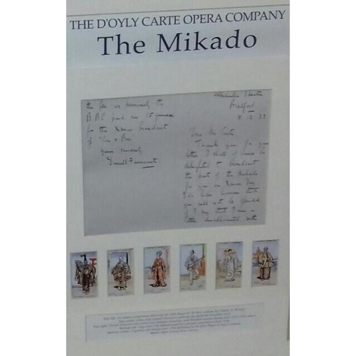 542 - 89 x 63 cm framed and mounted limited edition 107 of 1000 D'Oyly Carte opera company The Mikado mont... 