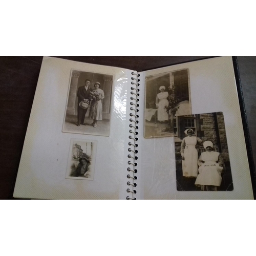 92 - 1956 Rhyl Leader newspaper etc. and photo album of assorted black and white and sepia family picture... 