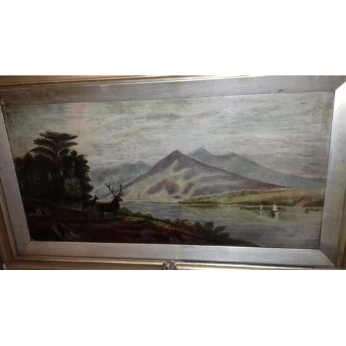 482 - 74 x 44 cm landscape and two smaller Cottage scene early 1900s oil paintings signed N. CALDWELL