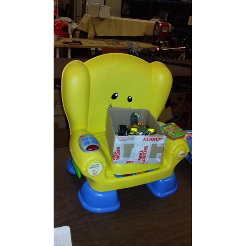 19 - Fisher Price activity chair and Hot Wheels battery operated scorpion car