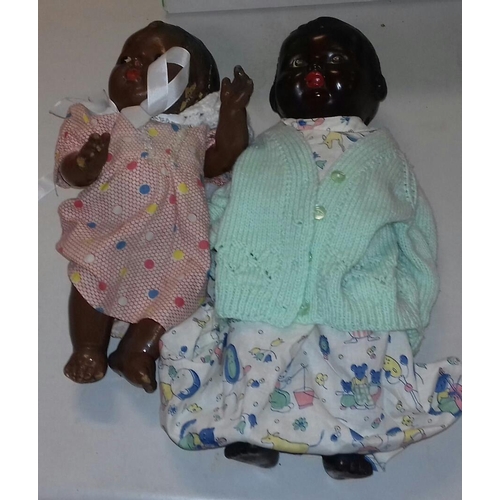 397 - 2 x 1940s 50s ethnic dolls in original clothes