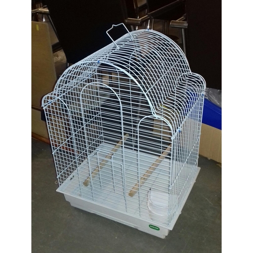 5 - 45 x 35 x 65 cm tall coated white metal bird cage