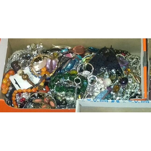 320 - 3 x boxes of assorted costume and fashion jewellery