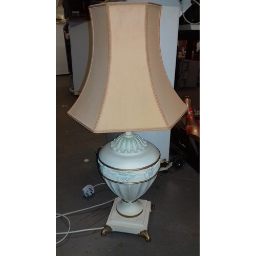 413 - Large ornate table lamp and shade