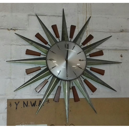 14 - Garage find metamec quartz Sunburst wall clock