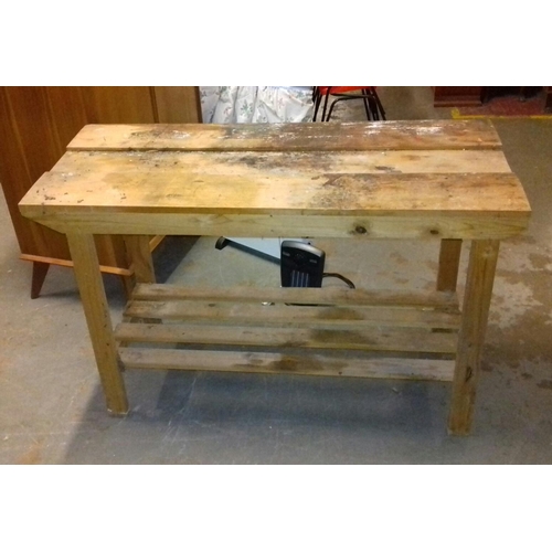 445 - 143 x 63 x 91 cm tall old wooden work table