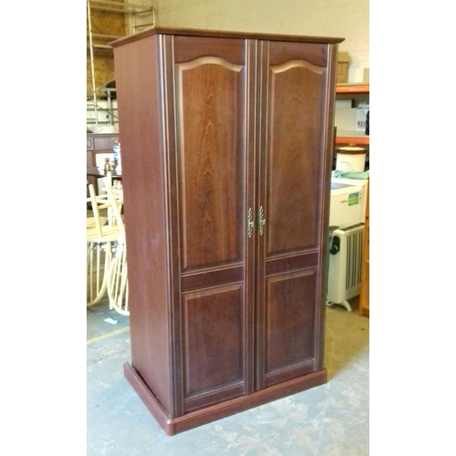 450 - Mahogany look double wardrobe