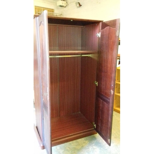 450 - Mahogany look double wardrobe