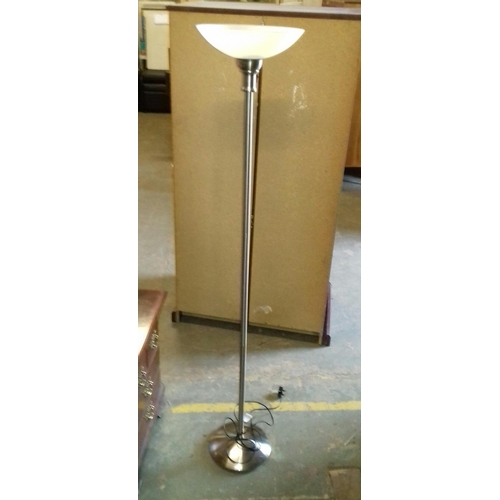 456 - Modern 178 cm tall chrome floor stand uplight