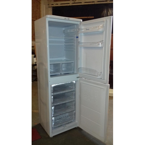 426 - White Indesit a class half and half full size fridge freezer