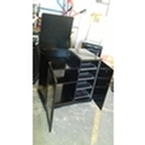 447 - Compact entertainment cabinet on wheels approx 70 x 43 x 71 cm