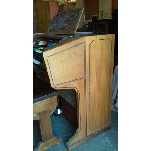 422 - Garage stored Galanti group gem H600 electric organ with stool and assorted music books