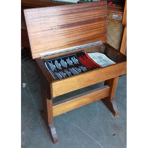 422 - Garage stored Galanti group gem H600 electric organ with stool and assorted music books