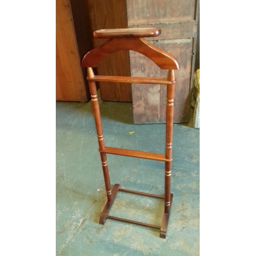 438 - Wooden coat and hat stand and vintage wooden suit rack